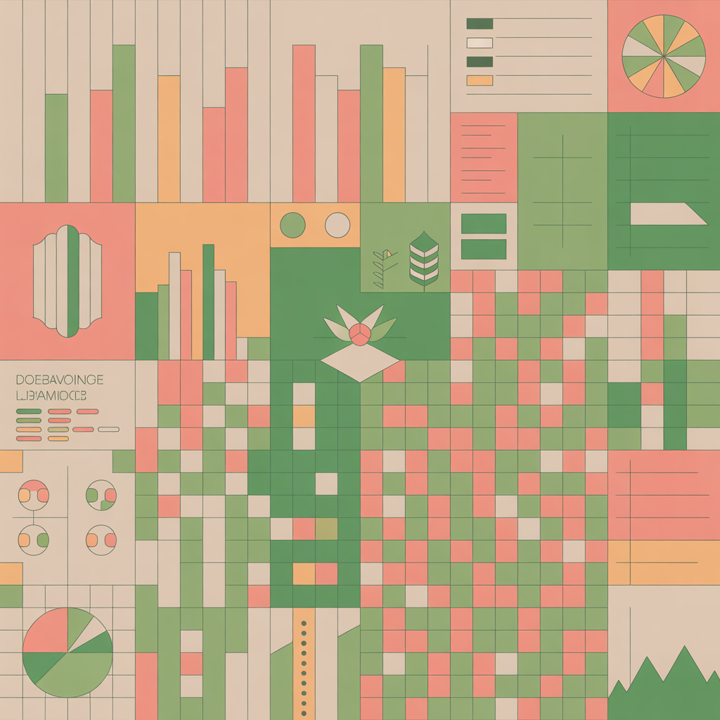 Abstract, grid-like data visualisation in the style of the report