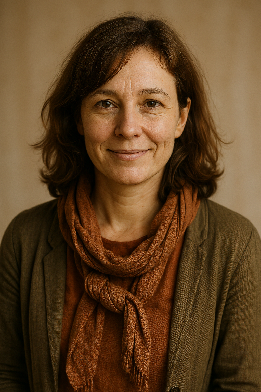 Portrait of the voice persona Susanna — a warm, calm presence